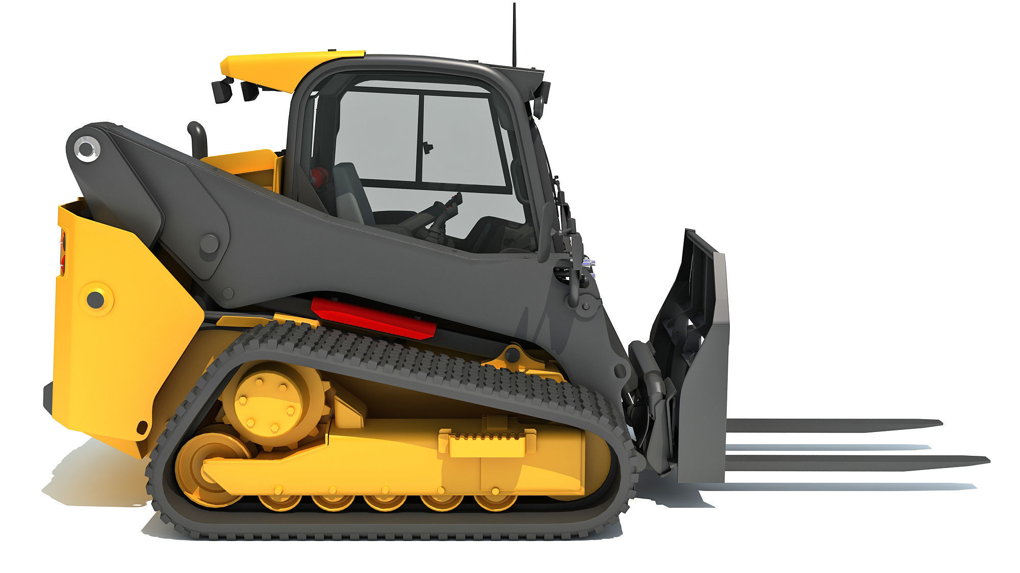 Tracked Skid Steer Loader Pallet Fork 3D model_6