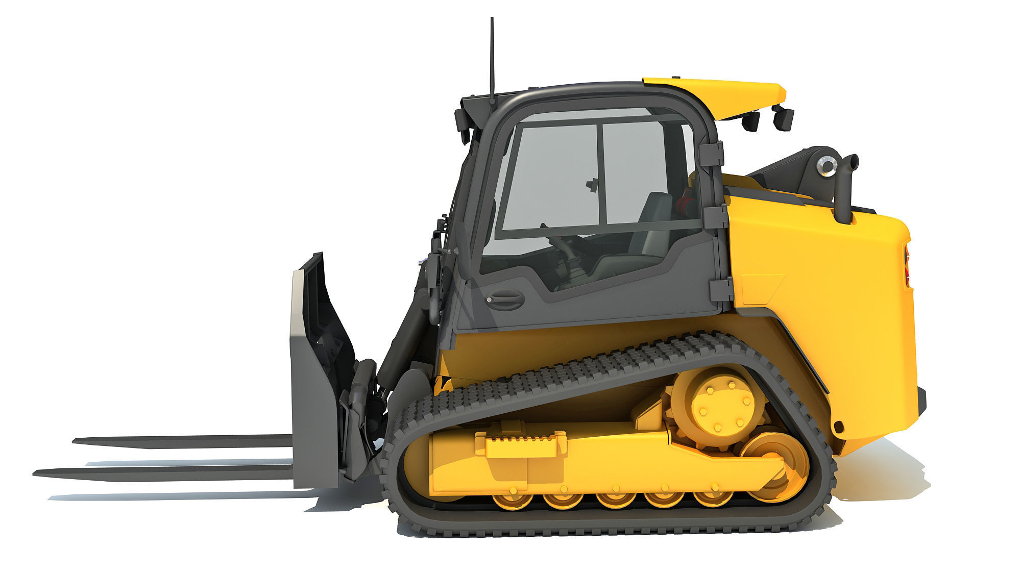 Tracked Skid Steer Loader Pallet Fork 3D model_1