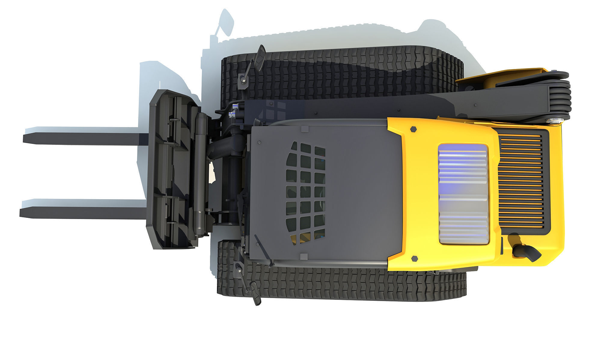Tracked Skid Steer Loader Pallet Fork 3D model_10