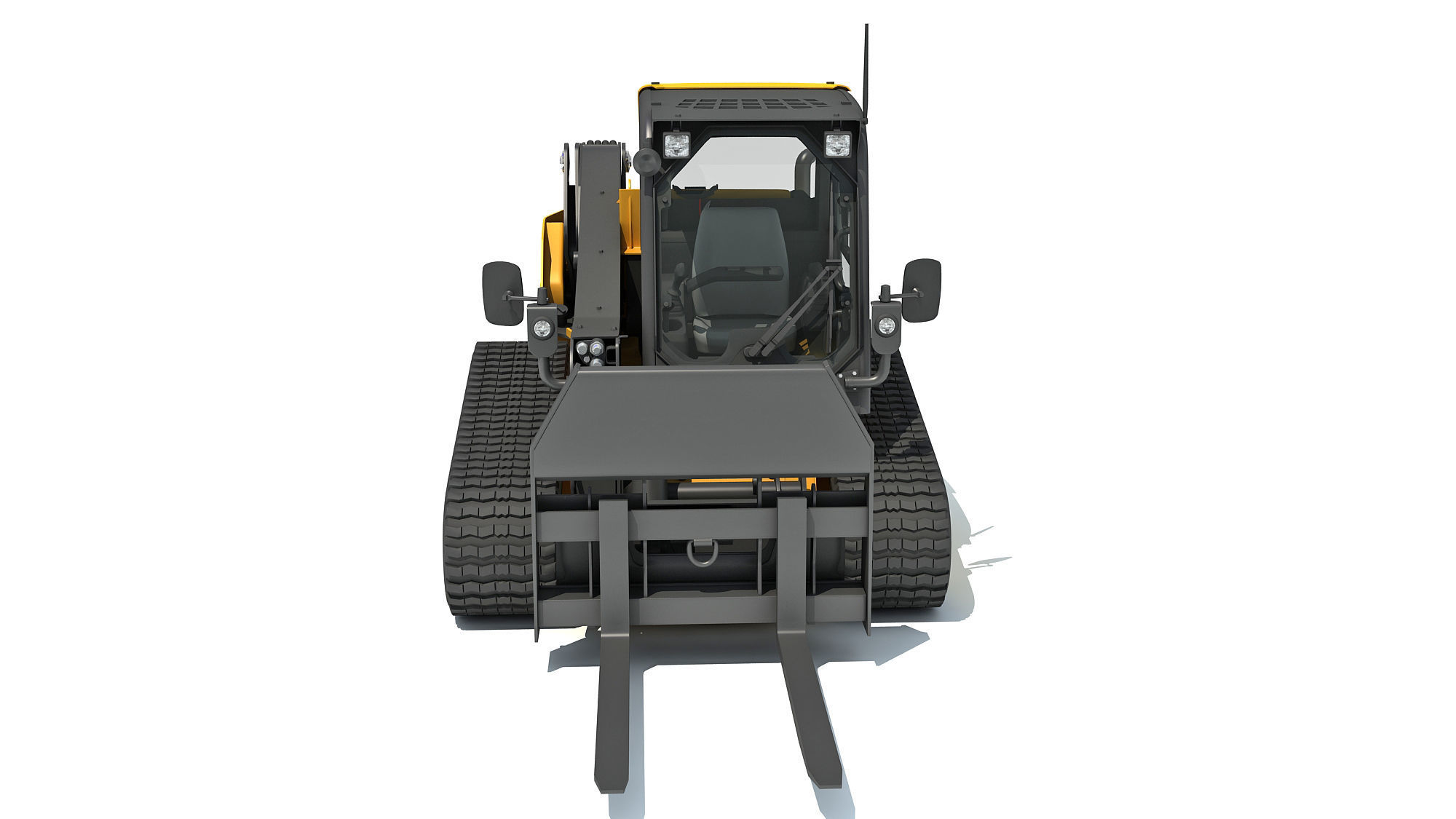 Tracked Skid Steer Loader Pallet Fork 3D model_8