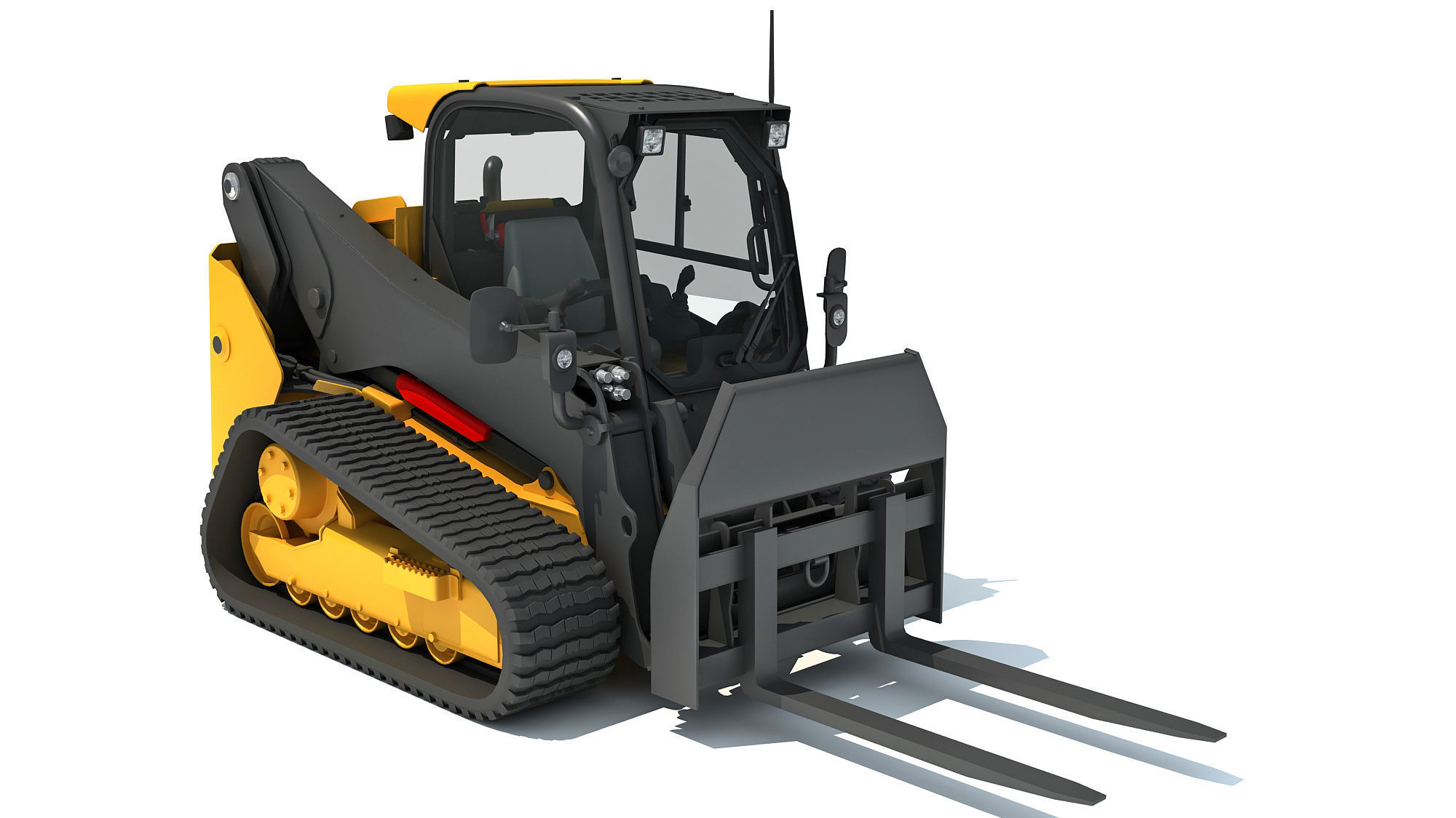 Tracked Skid Steer Loader Pallet Fork 3D model_7