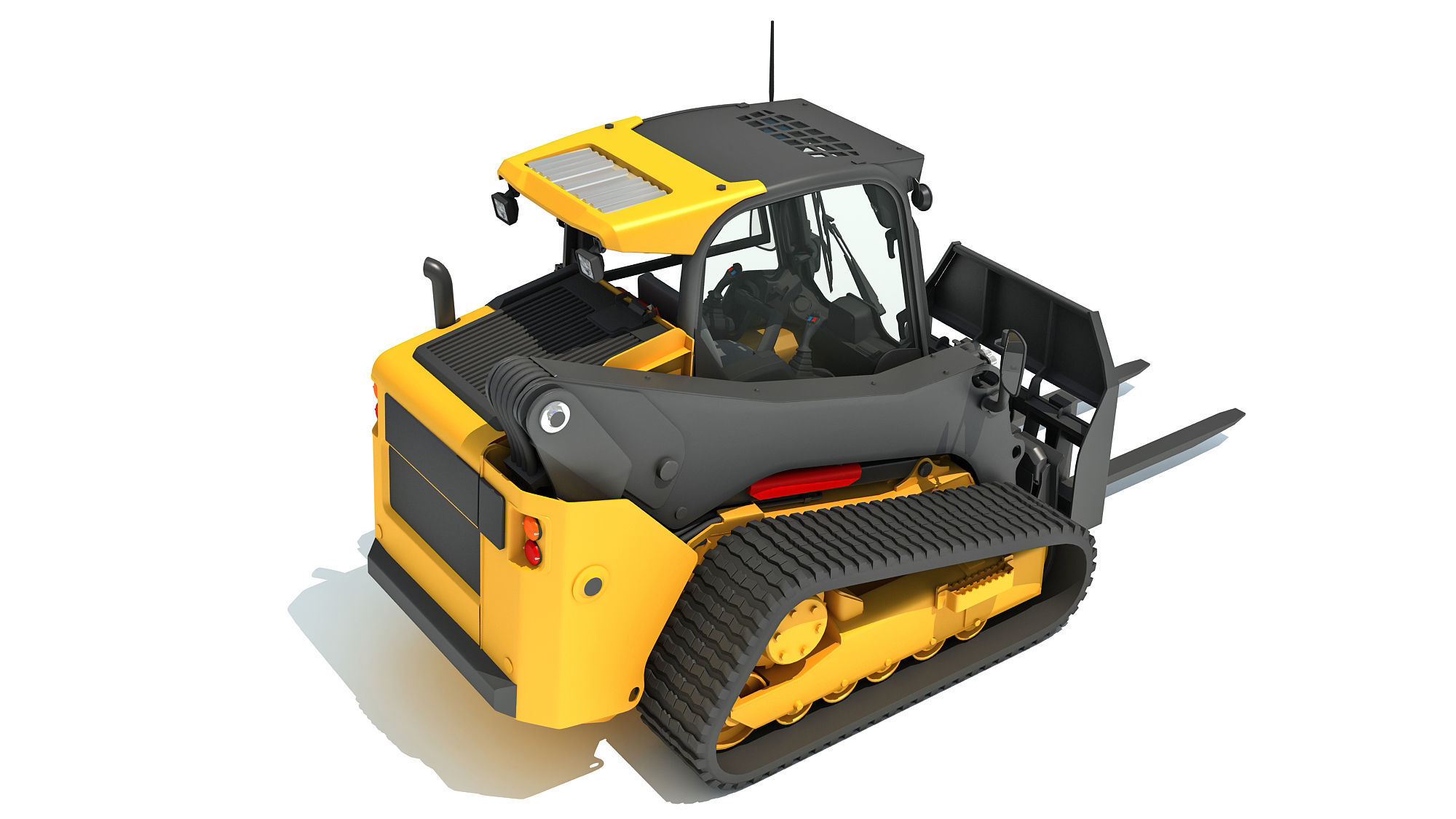Tracked Skid Steer Loader Pallet Fork 3D model_5