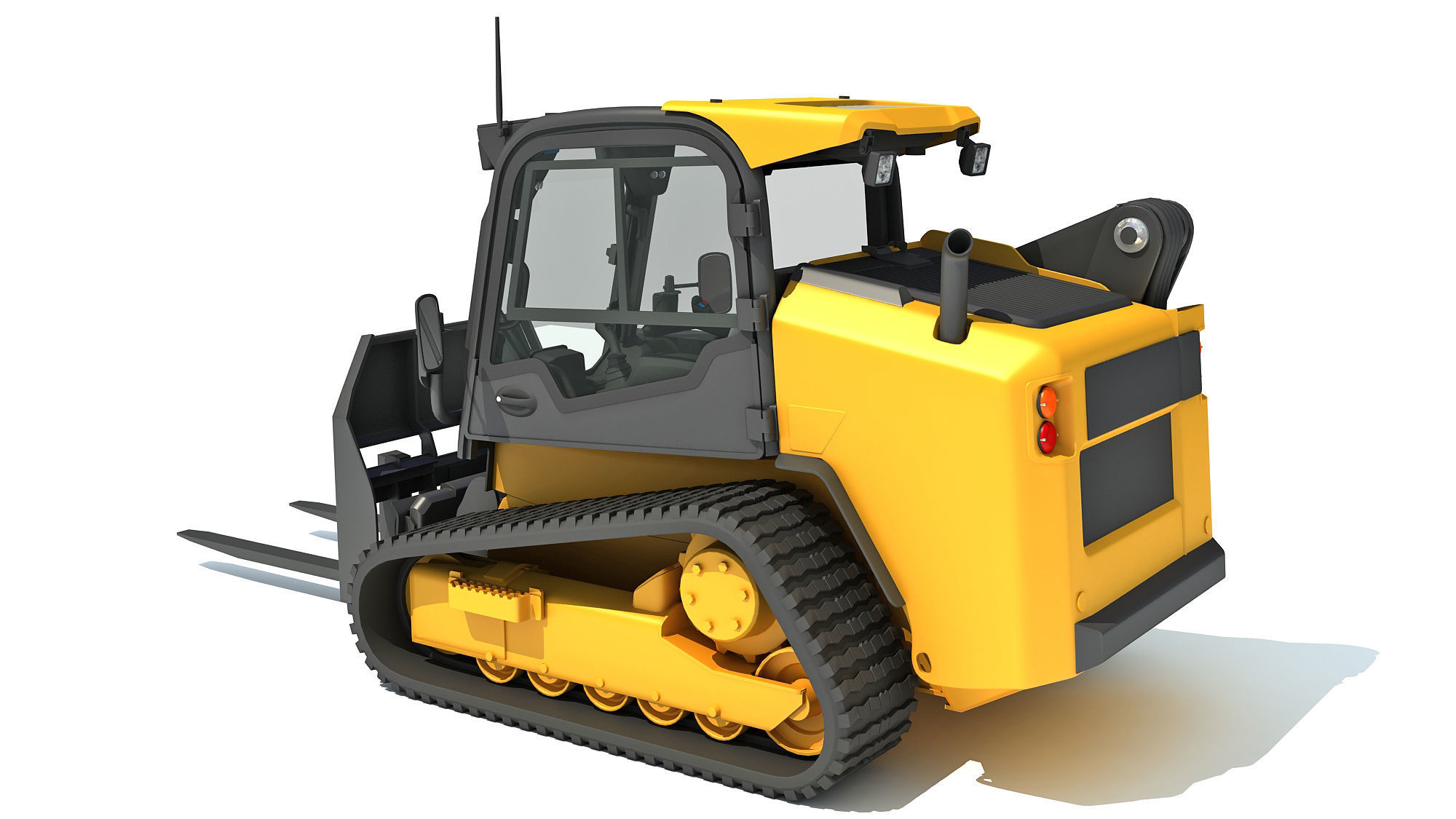 Tracked Skid Steer Loader Pallet Fork 3D model_2