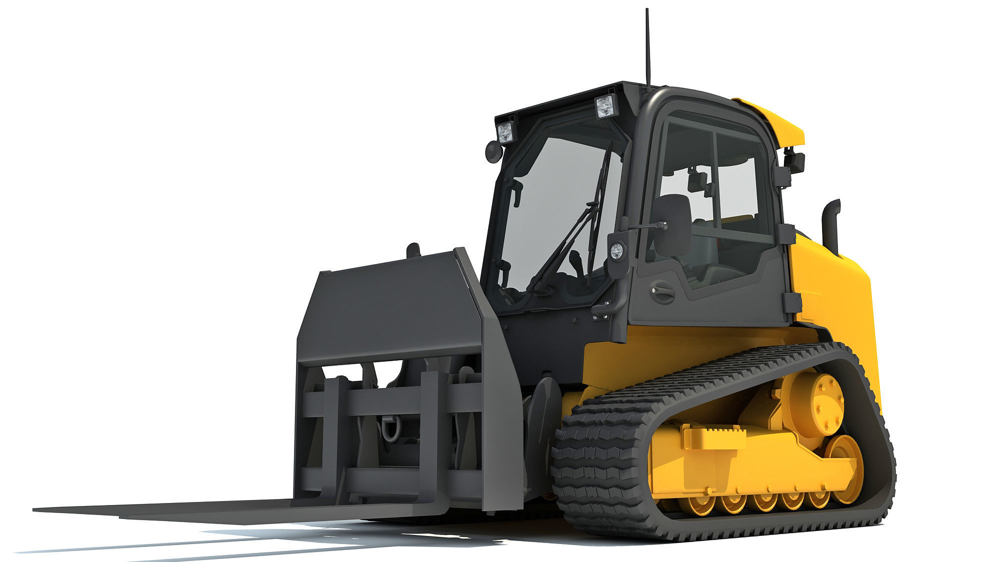 Tracked Skid Steer Loader Pallet Fork 3D model_9