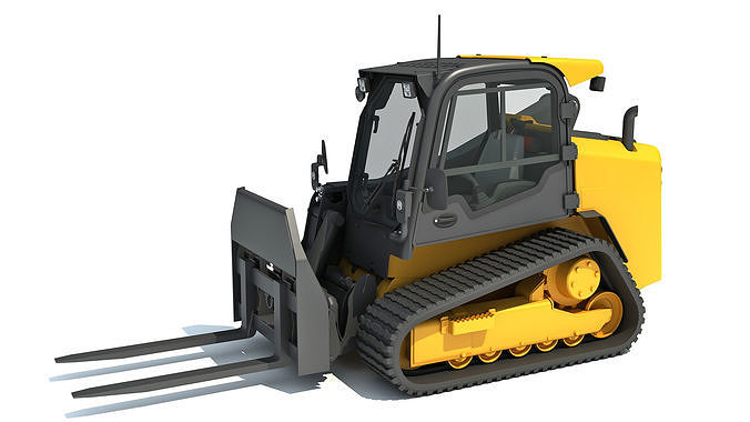 Tracked Skid Steer Loader Pallet Fork 3D model