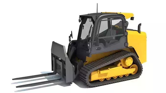 Tracked Skid Steer Loader Pallet Fork 3D model