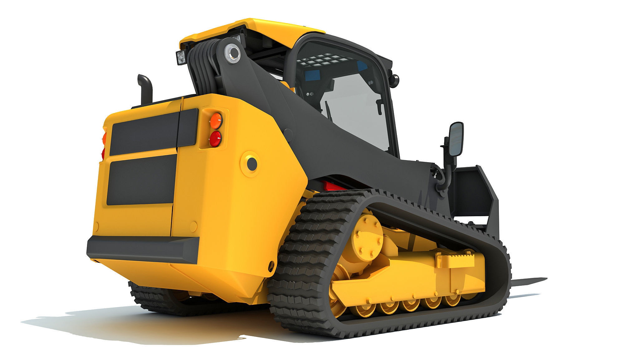 Tracked Skid Steer Loader Pallet Fork 3D model_4