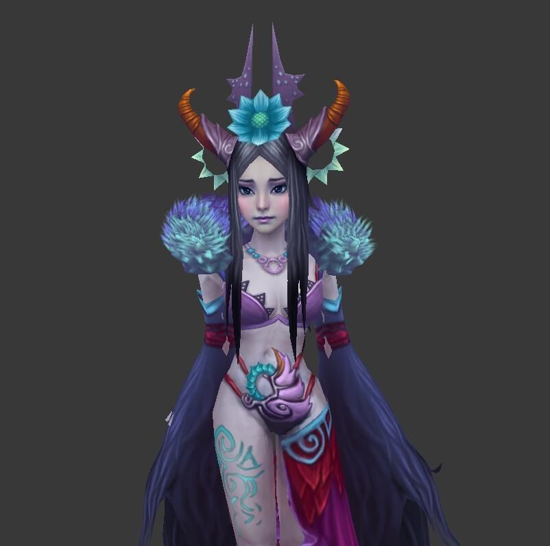 Xuan Nv ancient chinese pretty girl Low-poly 3D model_4