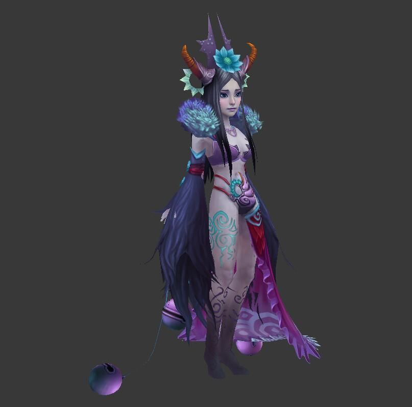 Xuan Nv ancient chinese pretty girl Low-poly 3D model_3