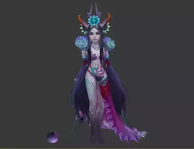 Xuan Nv ancient chinese pretty girl Low-poly 3D model