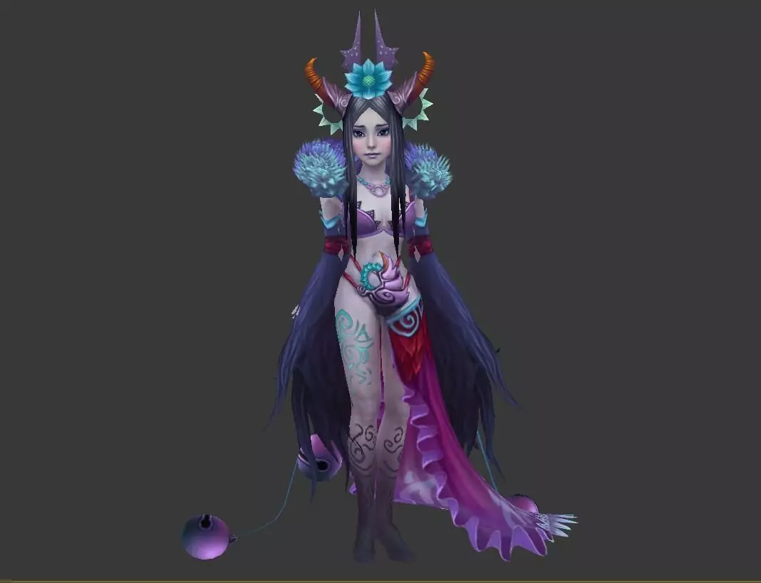 Xuan Nv ancient chinese pretty girl Low-poly 3D model_0