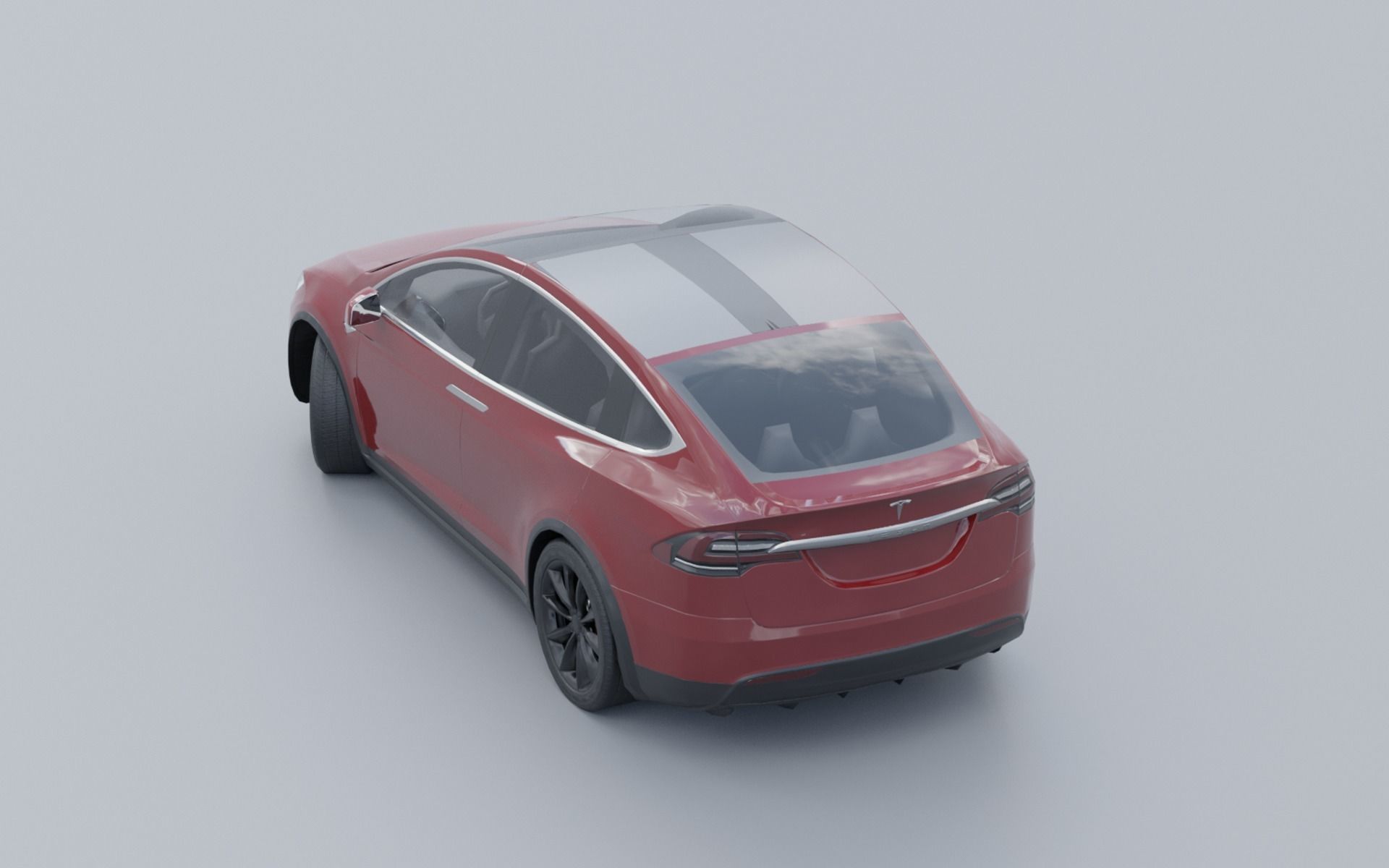 Tesla model X low poly Low-poly 3D model_6