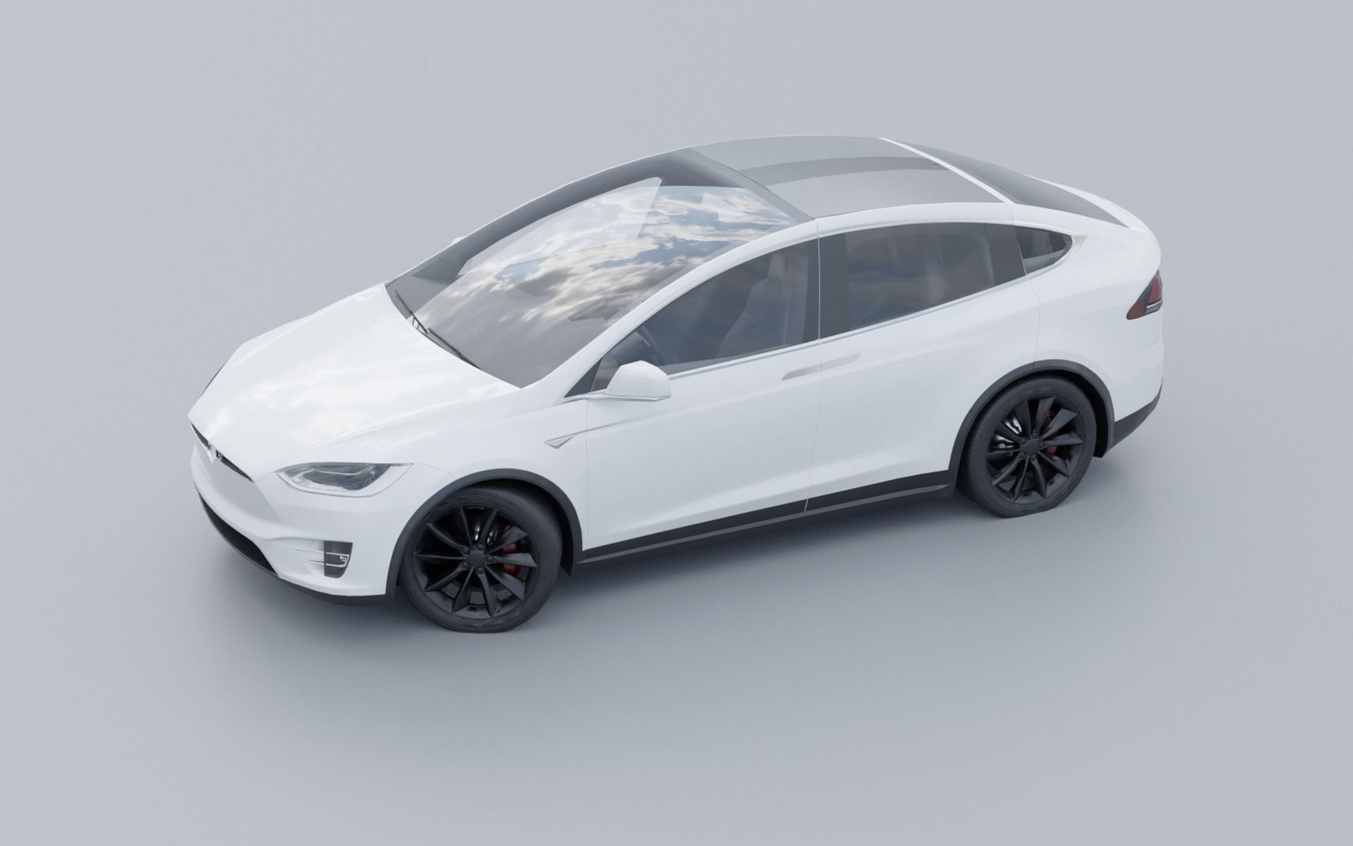 Tesla model X low poly Low-poly 3D model_8