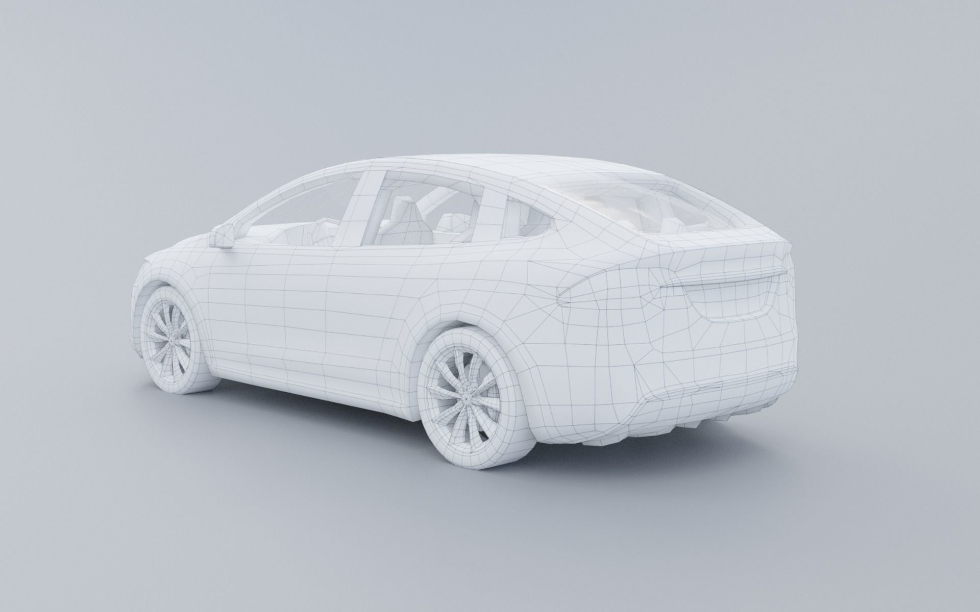 Tesla model X low poly Low-poly 3D model_11