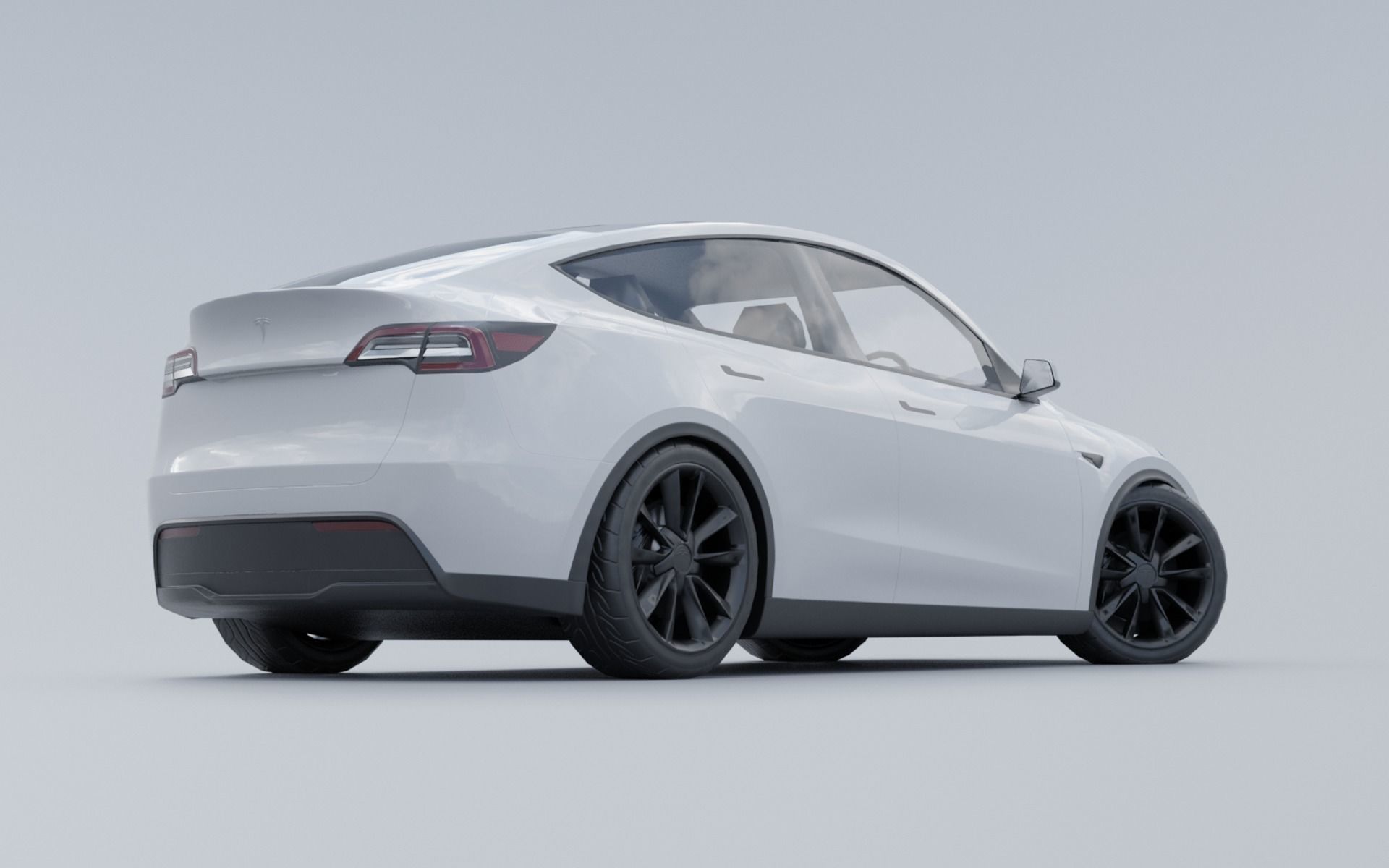 3D Tesla model Y low poly car Low-poly 3D model_3