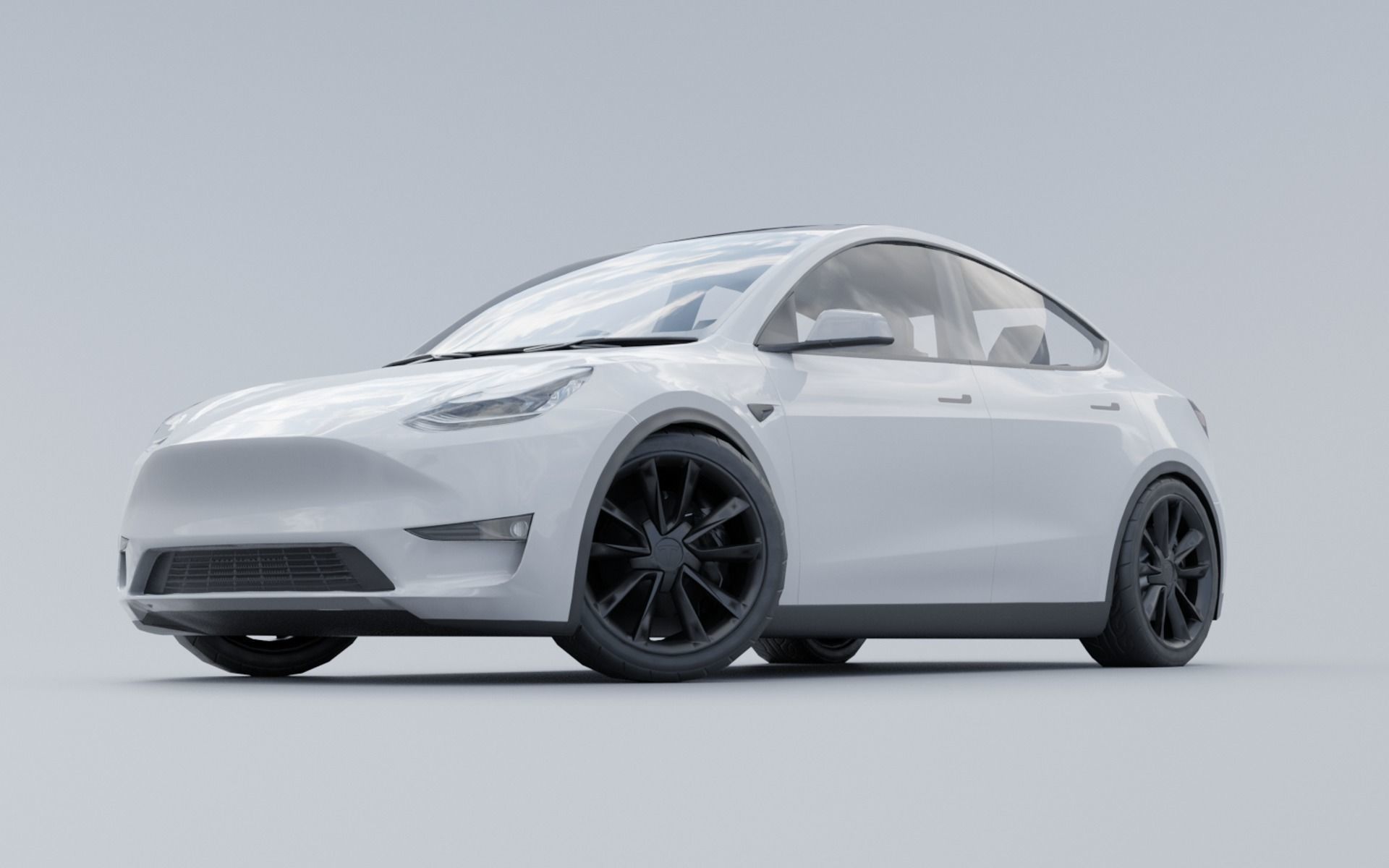 3D Tesla model Y low poly car Low-poly 3D model_1