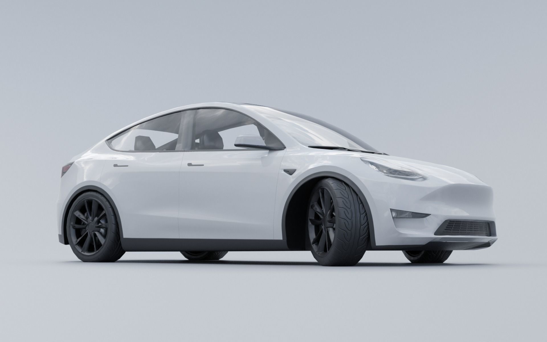 3D Tesla model Y low poly car Low-poly 3D model_4