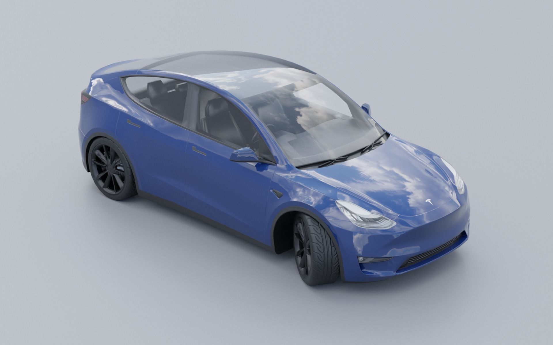 3D Tesla model Y low poly car Low-poly 3D model_8