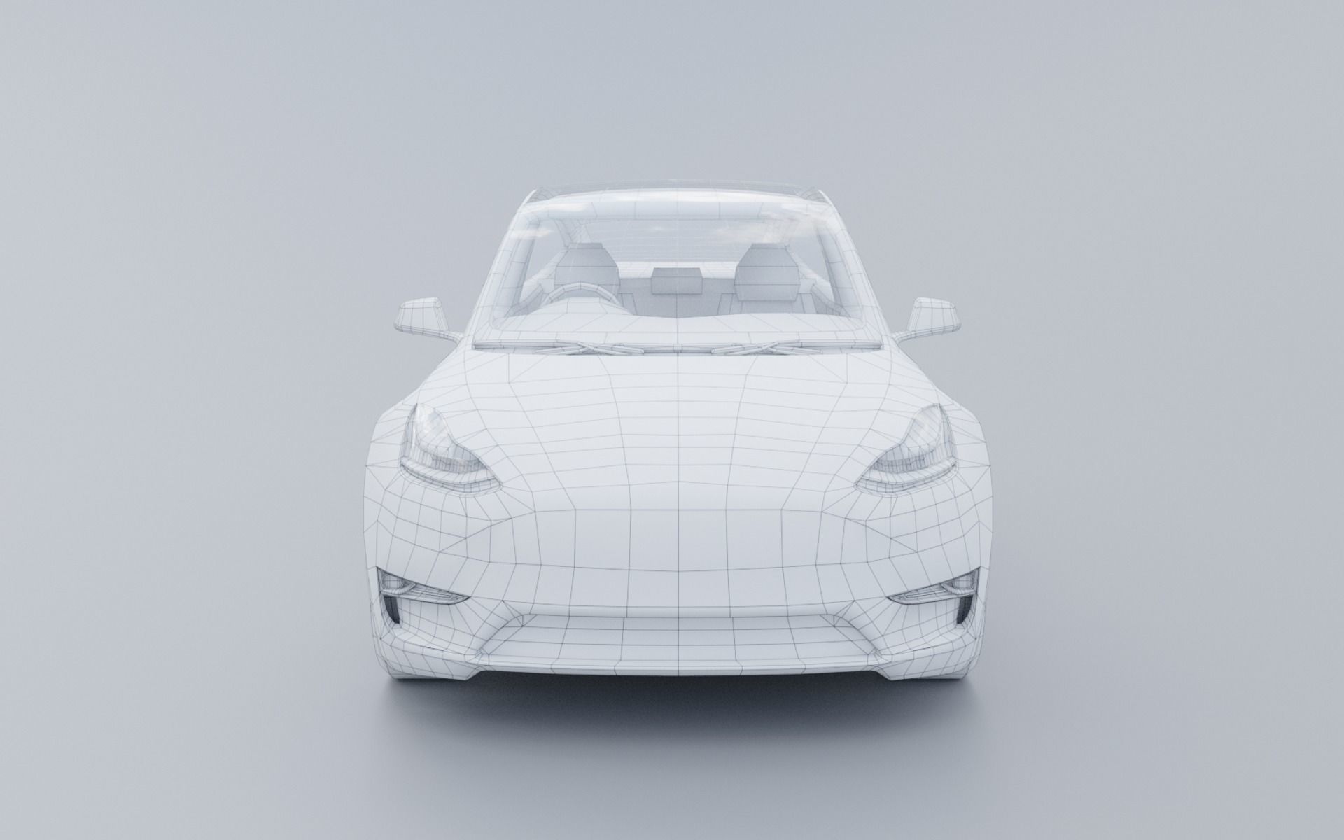 3D Tesla model Y low poly car Low-poly 3D model_9
