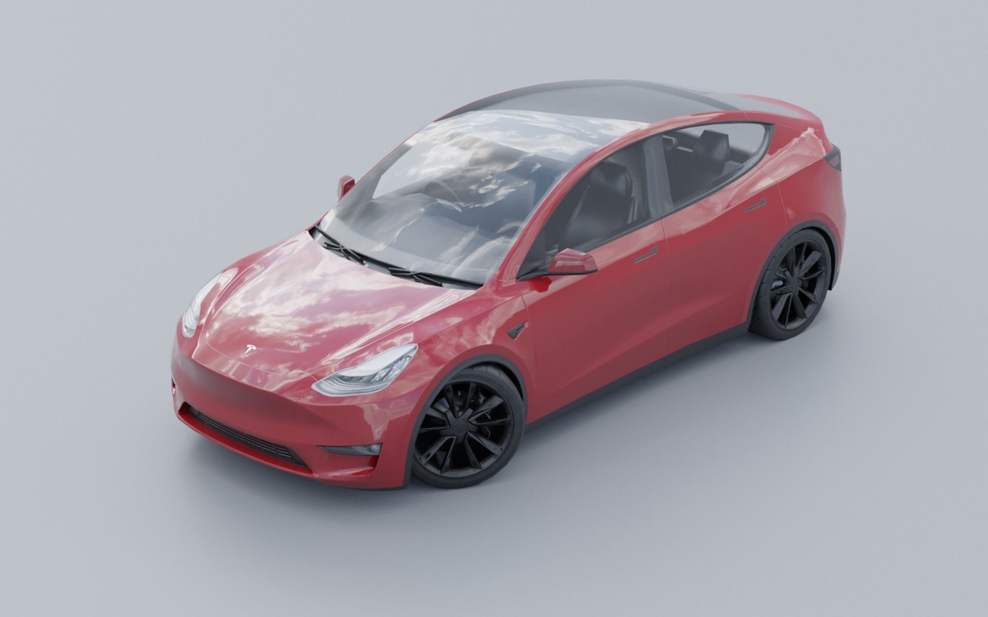 3D Tesla model Y low poly car Low-poly 3D model_5