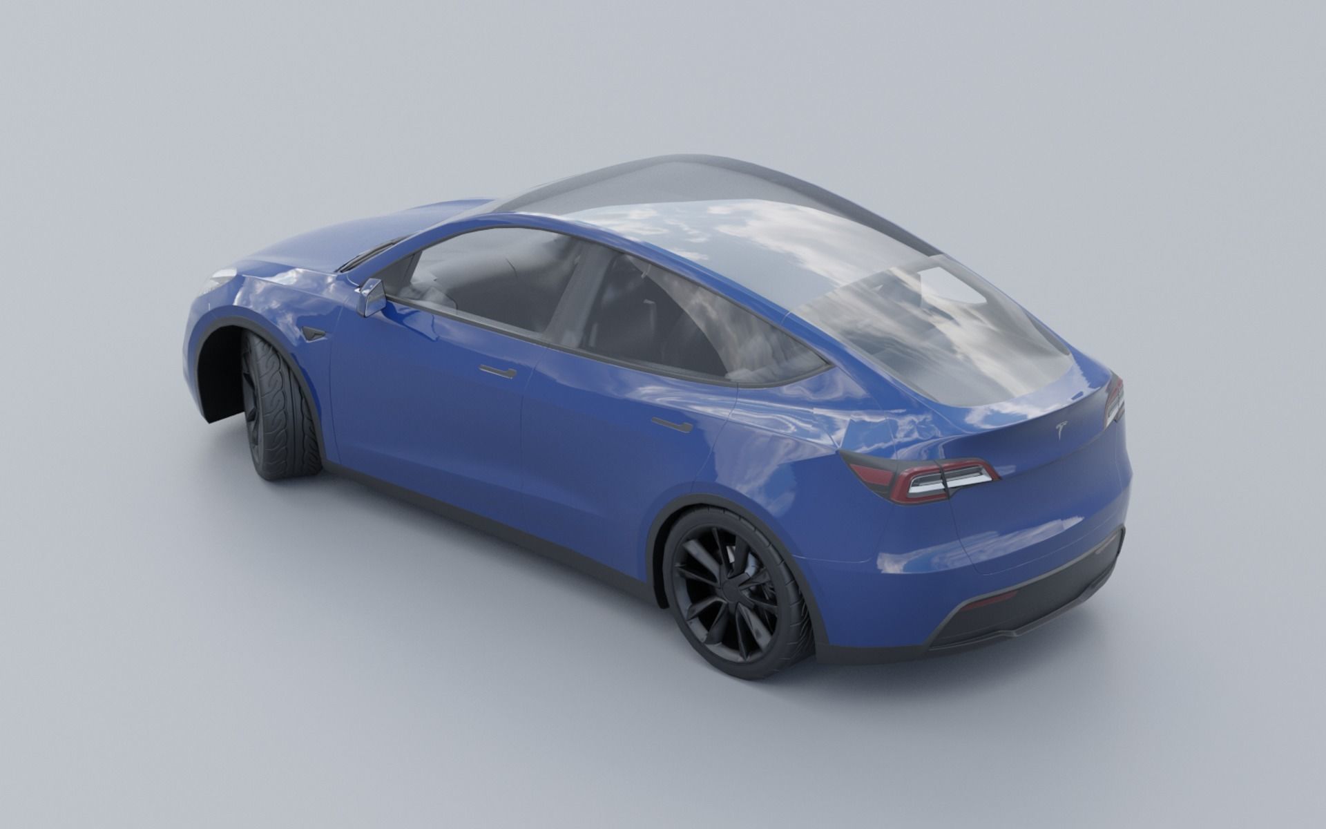 3D Tesla model Y low poly car Low-poly 3D model_7