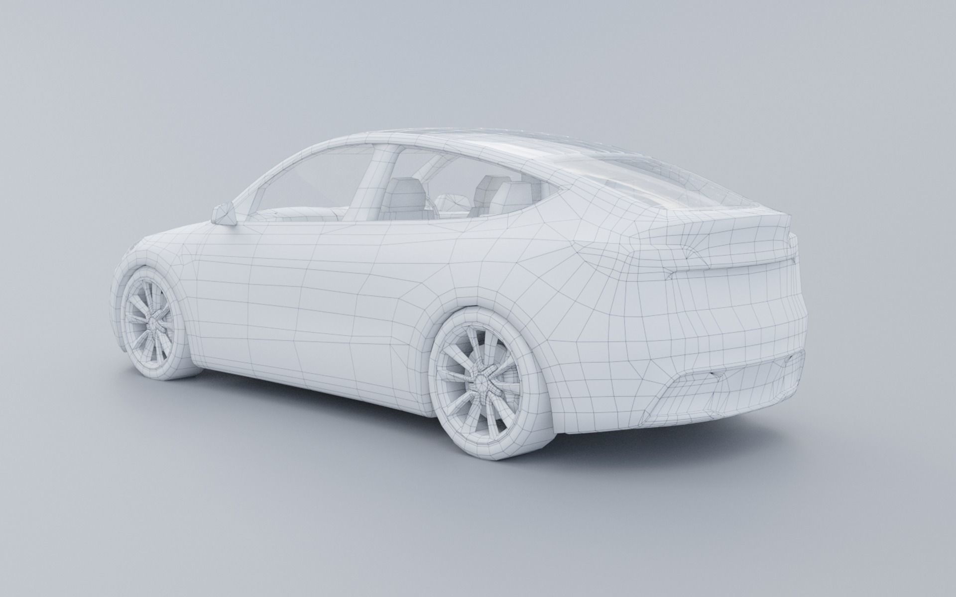 3D Tesla model Y low poly car Low-poly 3D model_11