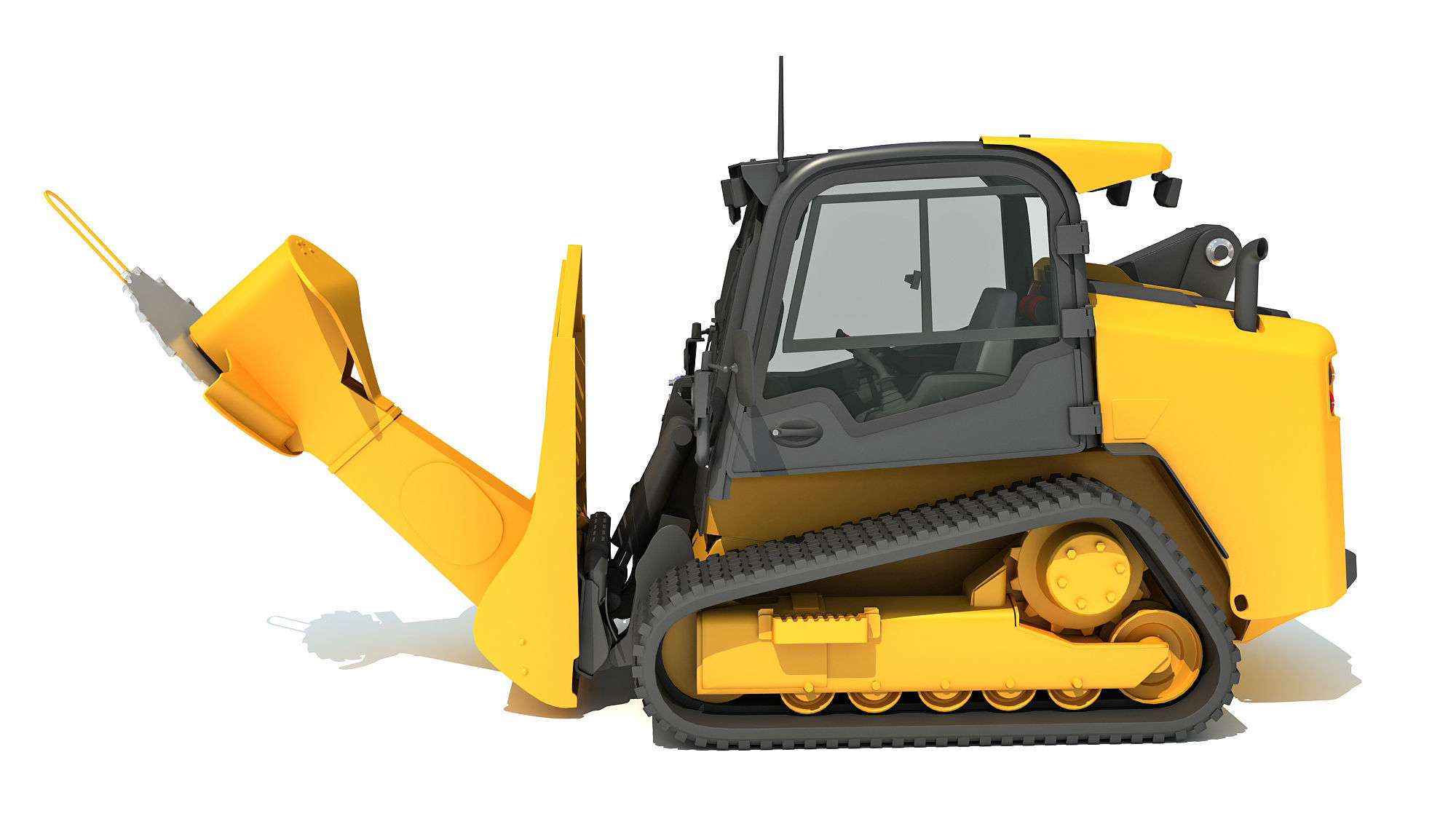 Skid Steer Loader Tree Cutter 3D model_1