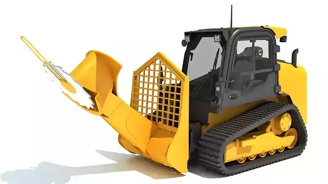 Skid Steer Loader Tree Cutter 3D model