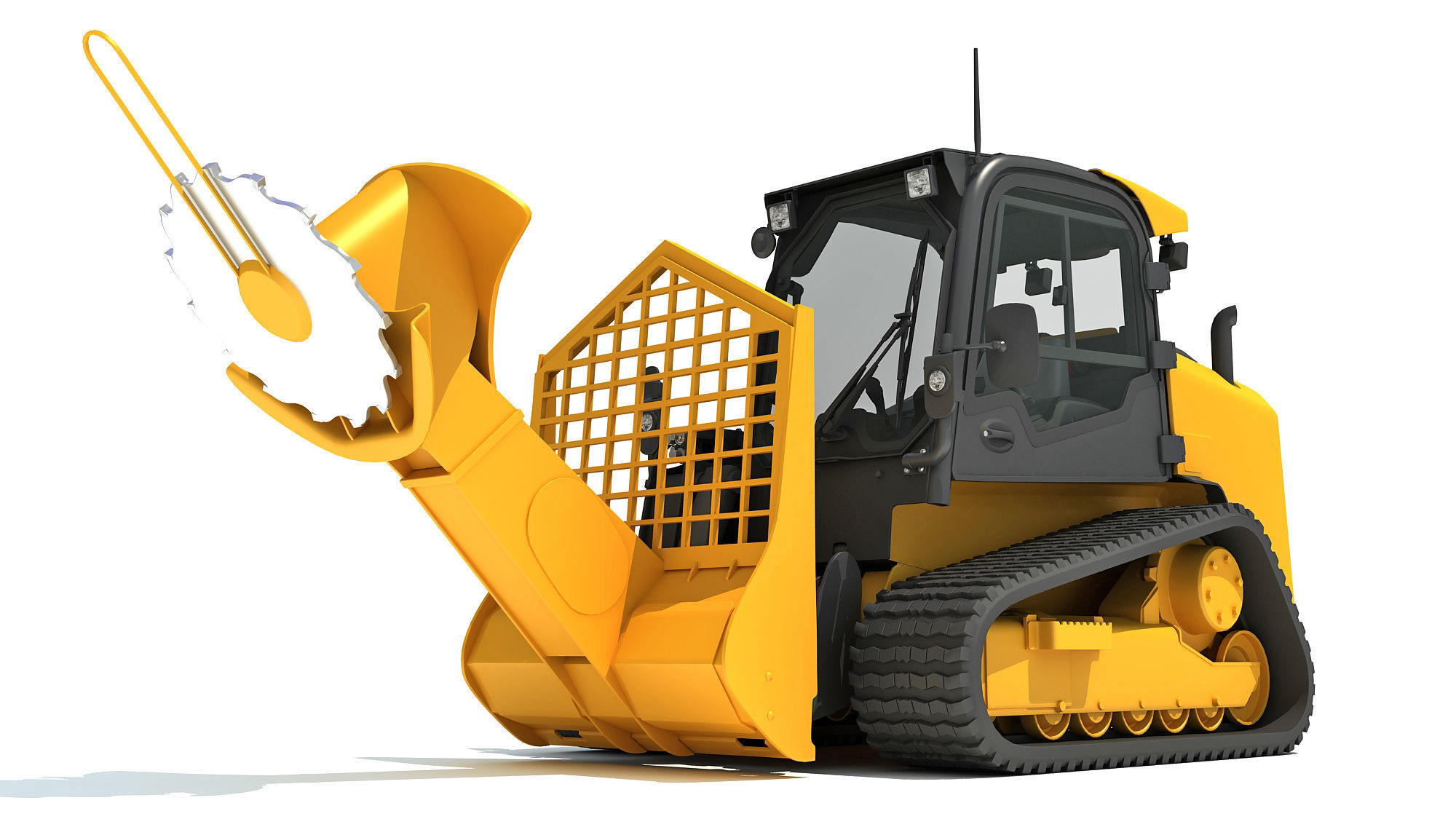 Skid Steer Loader Tree Cutter 3D model_9