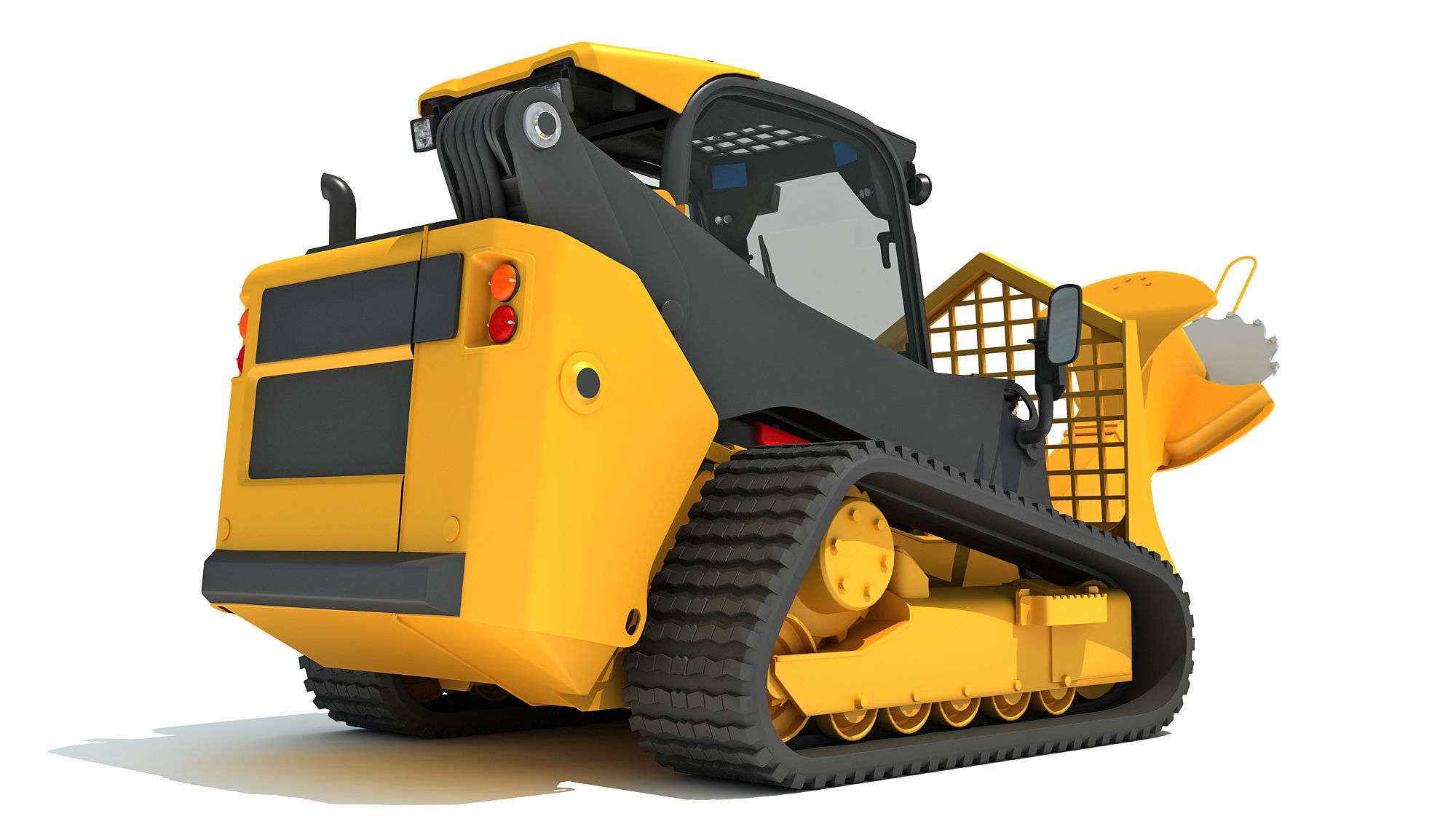 Skid Steer Loader Tree Cutter 3D model_4