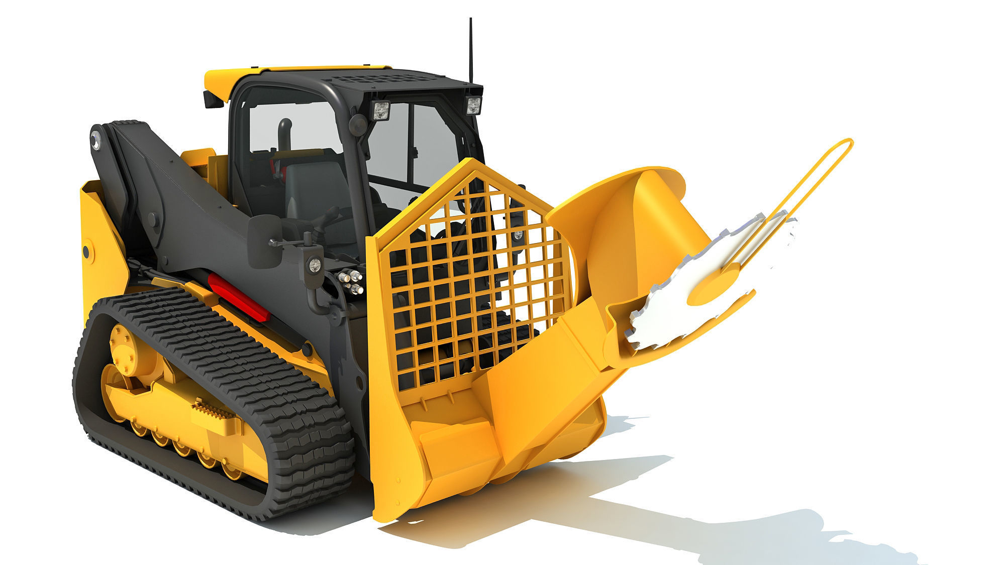 Skid Steer Loader Tree Cutter 3D model_7