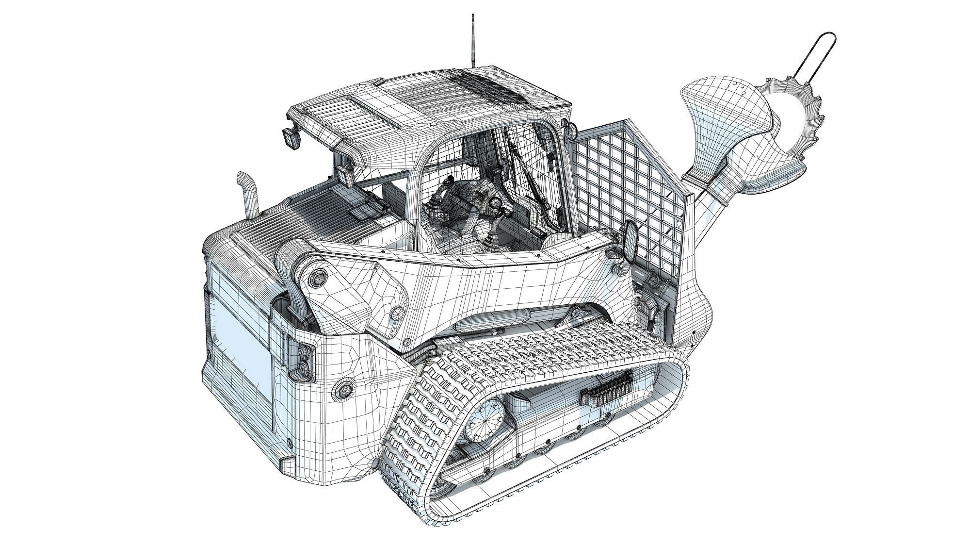 Skid Steer Loader Tree Cutter 3D model_15