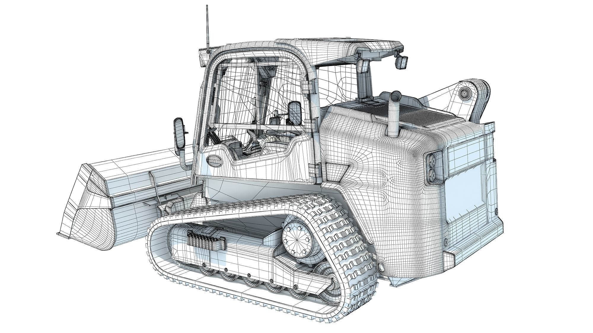 Mini Tracked Skid Loader 3D model_14