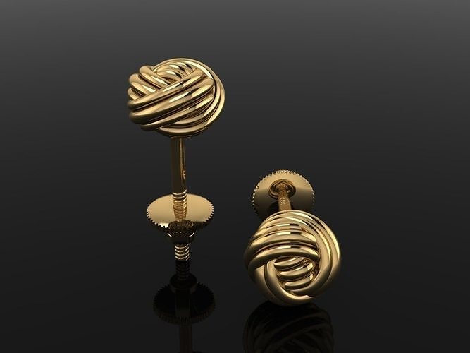 Rope Knot Ball Earring SIZE 6mm 3D print model