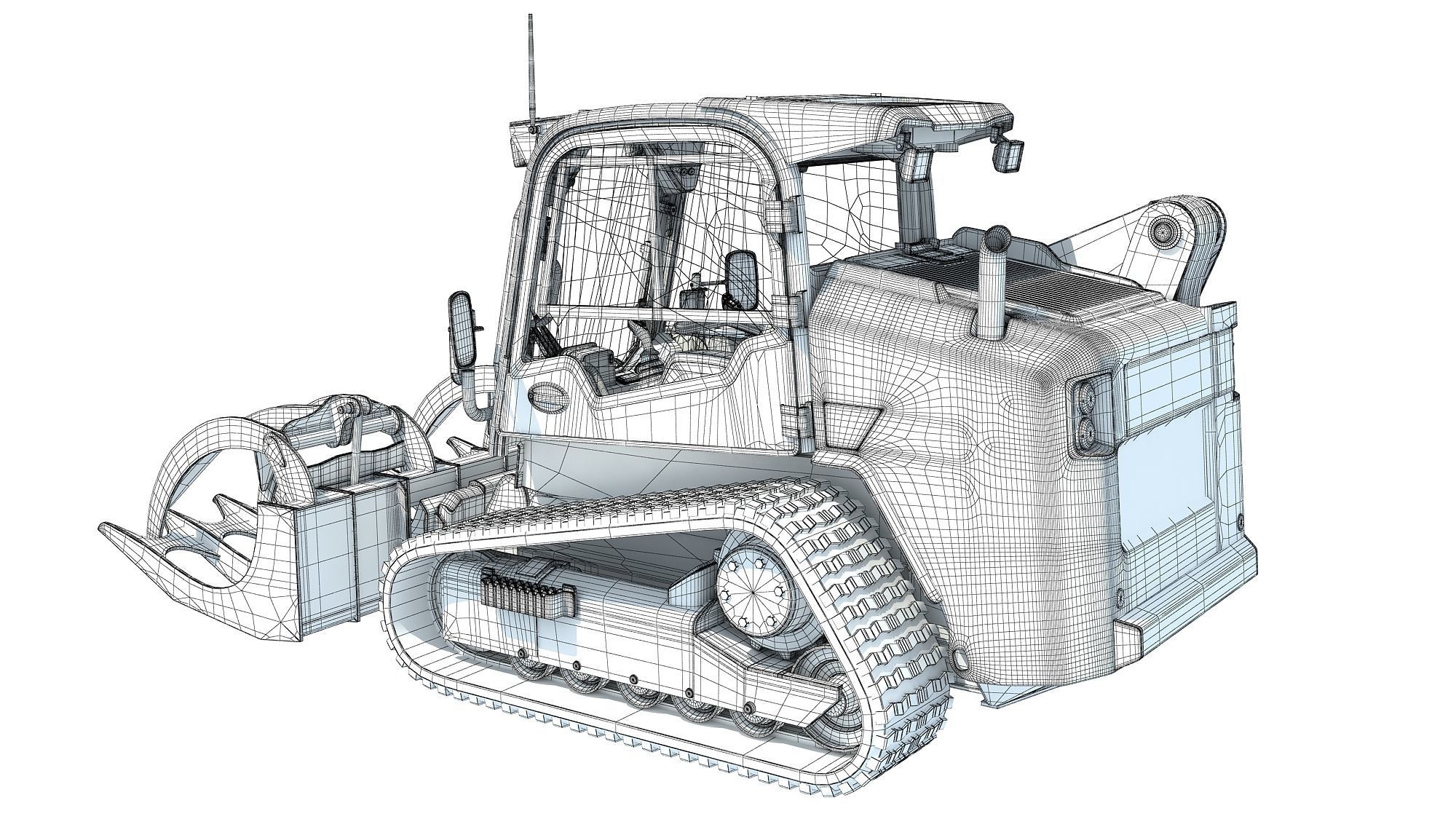 Log Fork Mini Skid Steer Loader 3D model_14