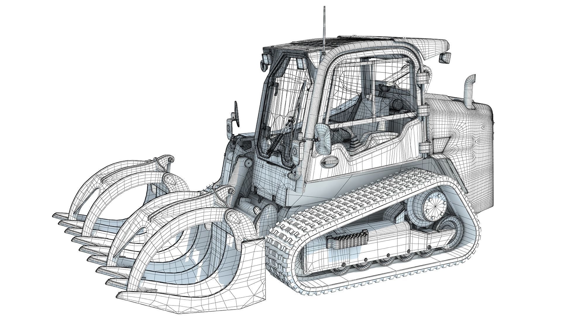 Log Fork Mini Skid Steer Loader 3D model_13