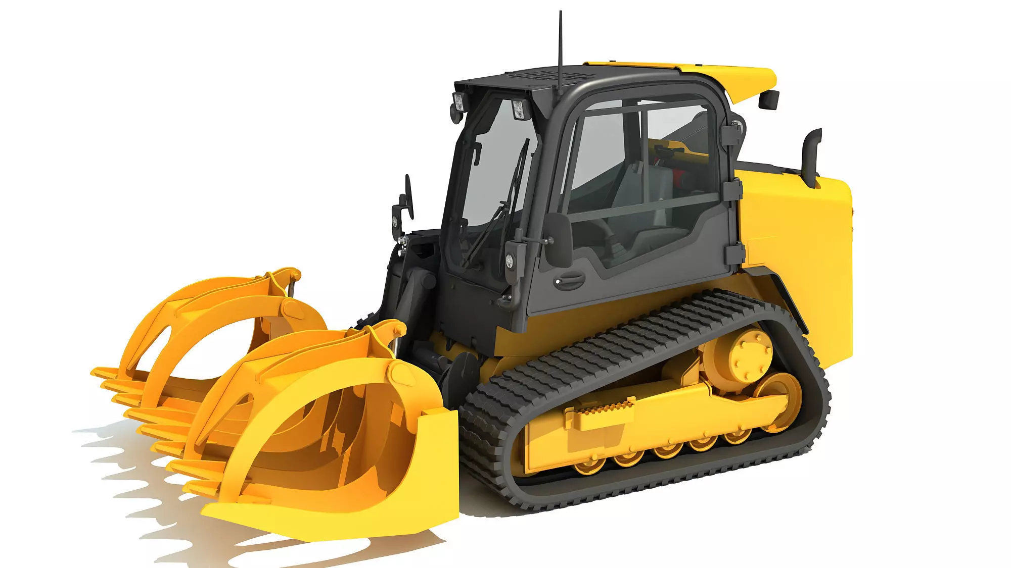 Log Fork Mini Skid Steer Loader 3D model_0