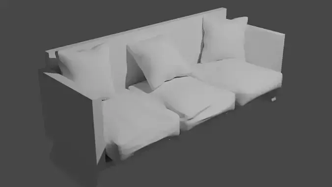 sofa 3d model with pillows