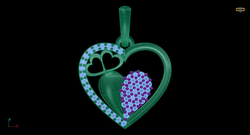LOVE HEART PENDANT M 3D print model_3