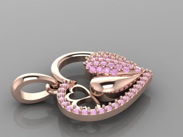 LOVE HEART PENDANT M 3D print model_2