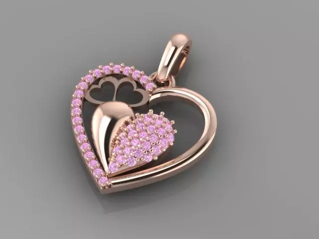 LOVE HEART PENDANT M 3D print model_0