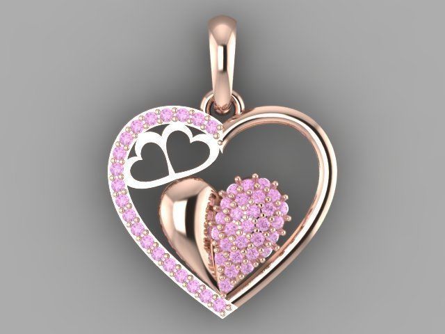 LOVE HEART PENDANT M 3D print model_1