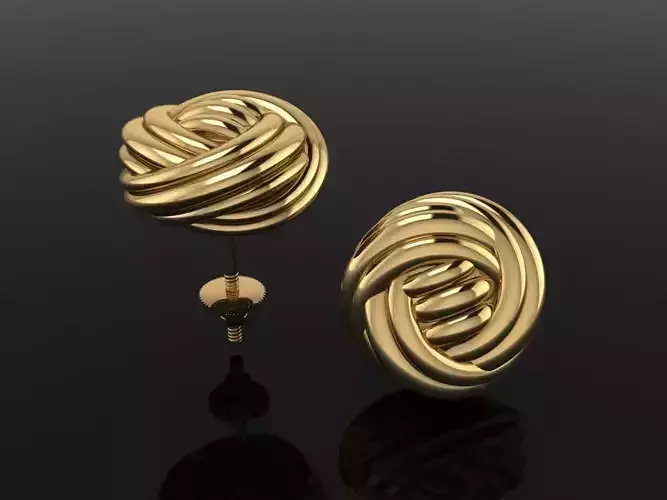 Rope Knot Ball Earring SIZE 13mm