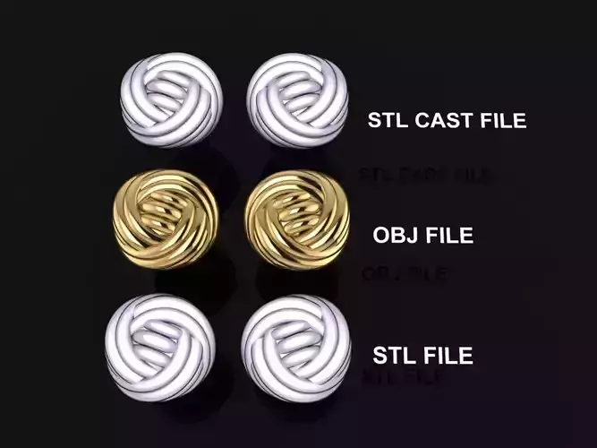 Rope Knot Ball Earring Mix Size