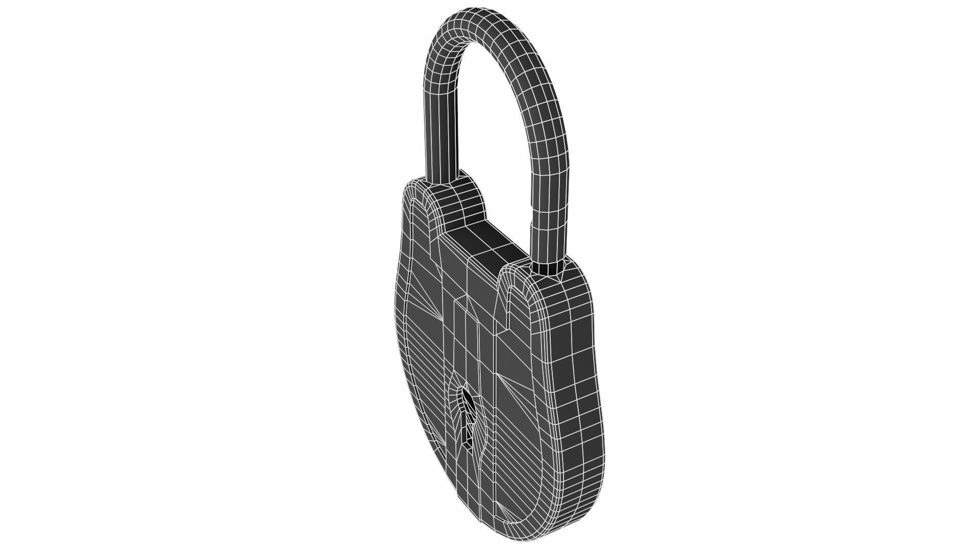 The padlock antique carved wooden 3D model_10