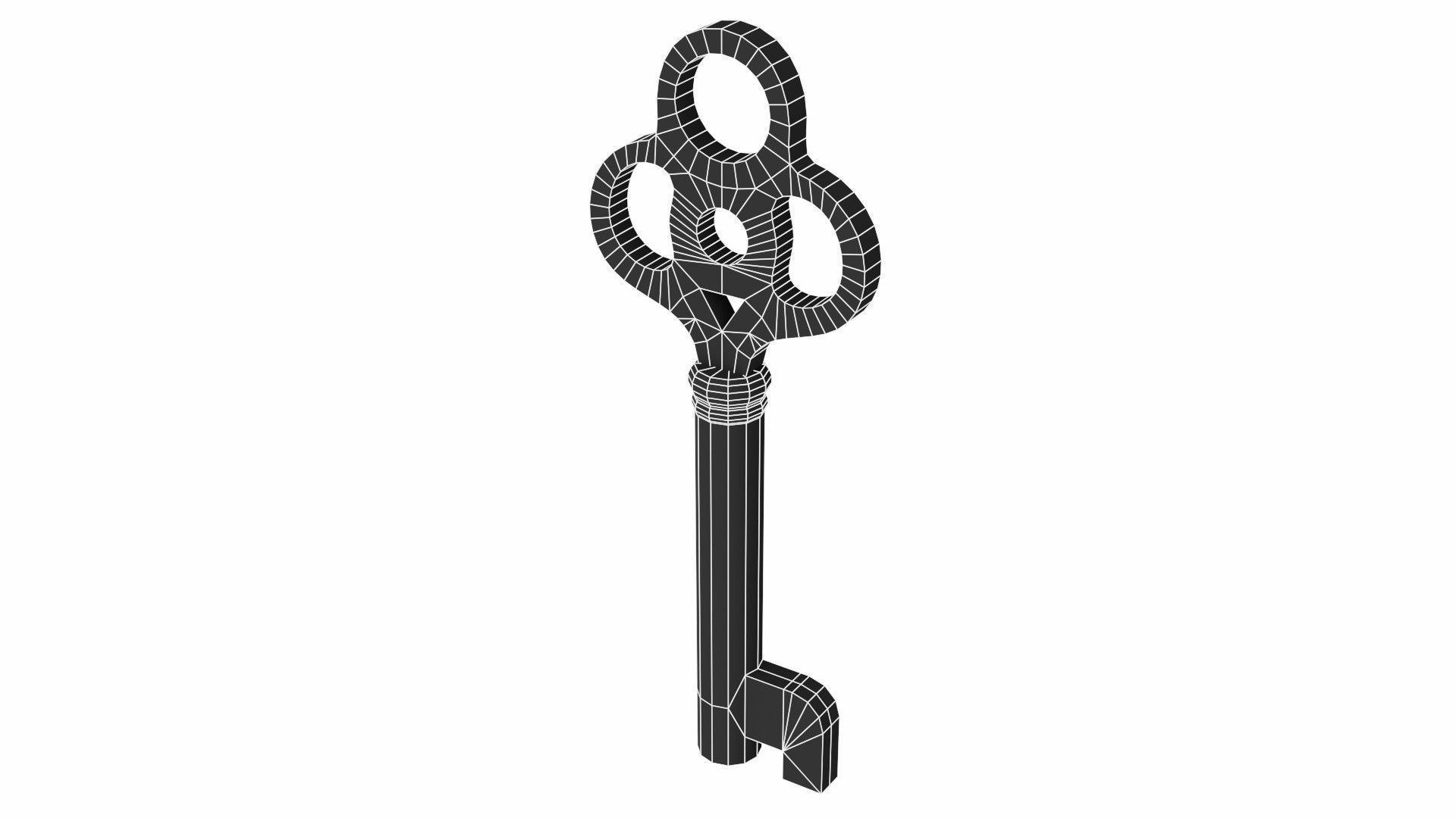 The padlock antique carved wooden 3D model_12