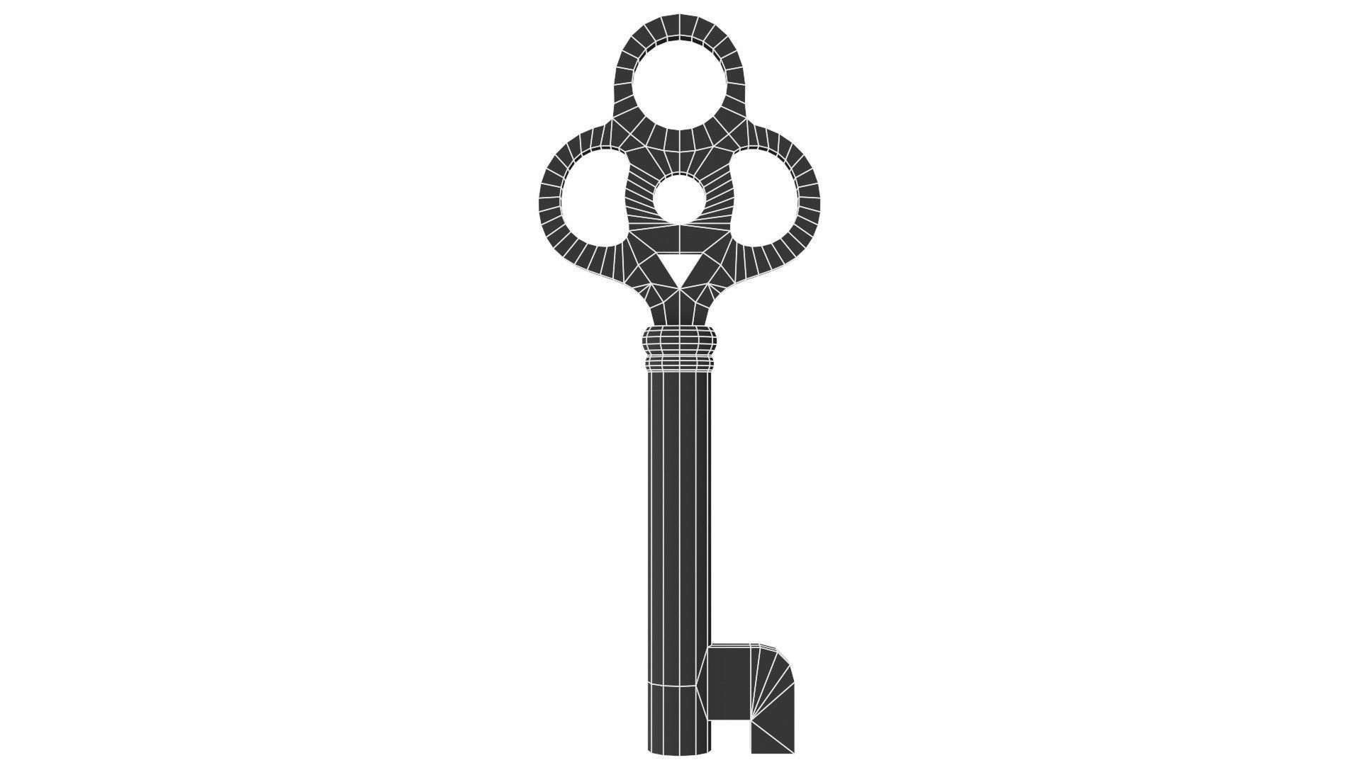 The padlock antique carved wooden 3D model_11