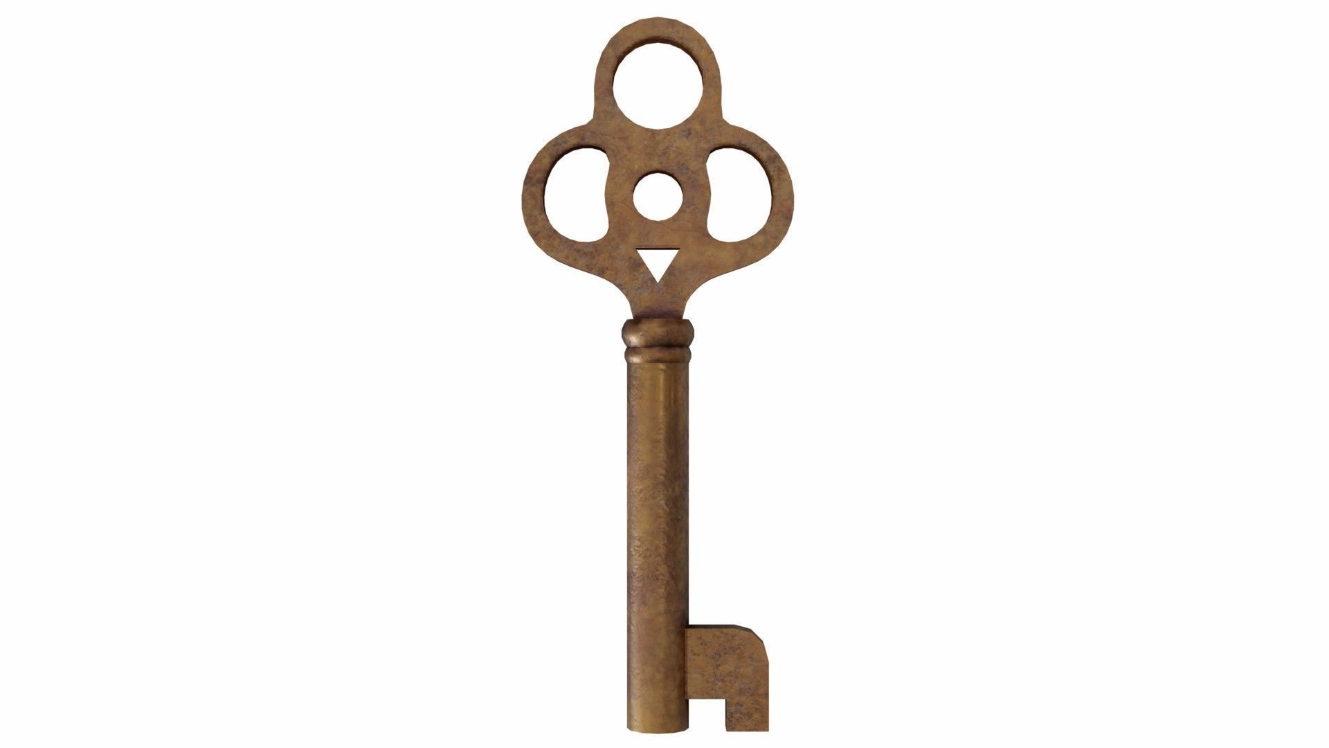 The padlock antique carved wooden 3D model_3