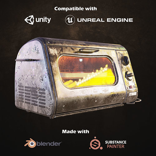 Old  Oven Toaster Grill OTG Low-poly 3D model