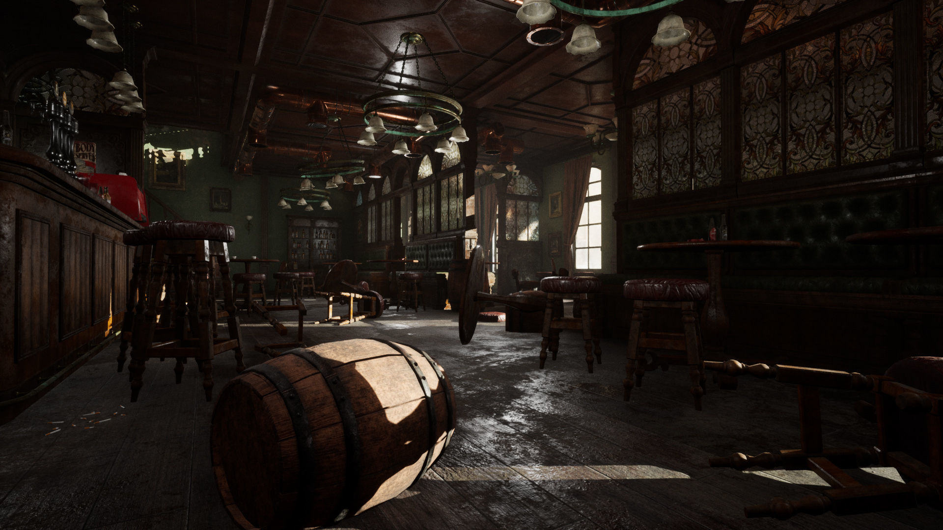 Abandoned Irish Pub Low-poly 3D model_19